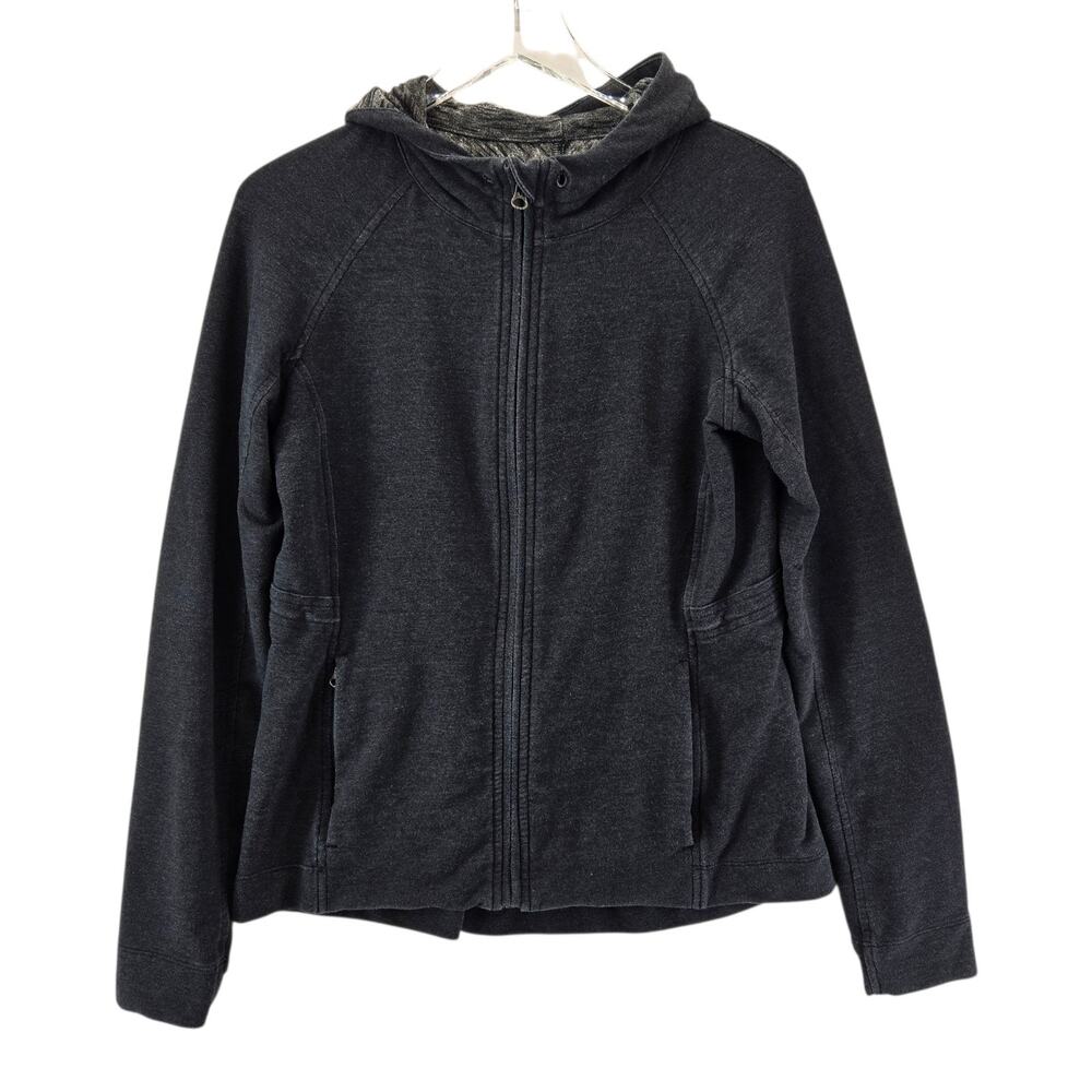 Lululemon Zip Up Hoodie Sweatshirt Womens 8 Charcoal Gray Thumbholes Zip Pockets
